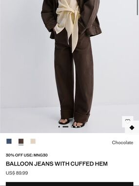 Mango Chocolate Brown ballon jeans